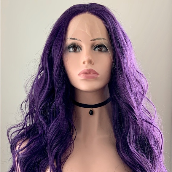 Gorgeous 24” Deep Purple Premium Fiber 13x2.5 Lace Front Wig for Daily Wear… - Picture 4 of 13